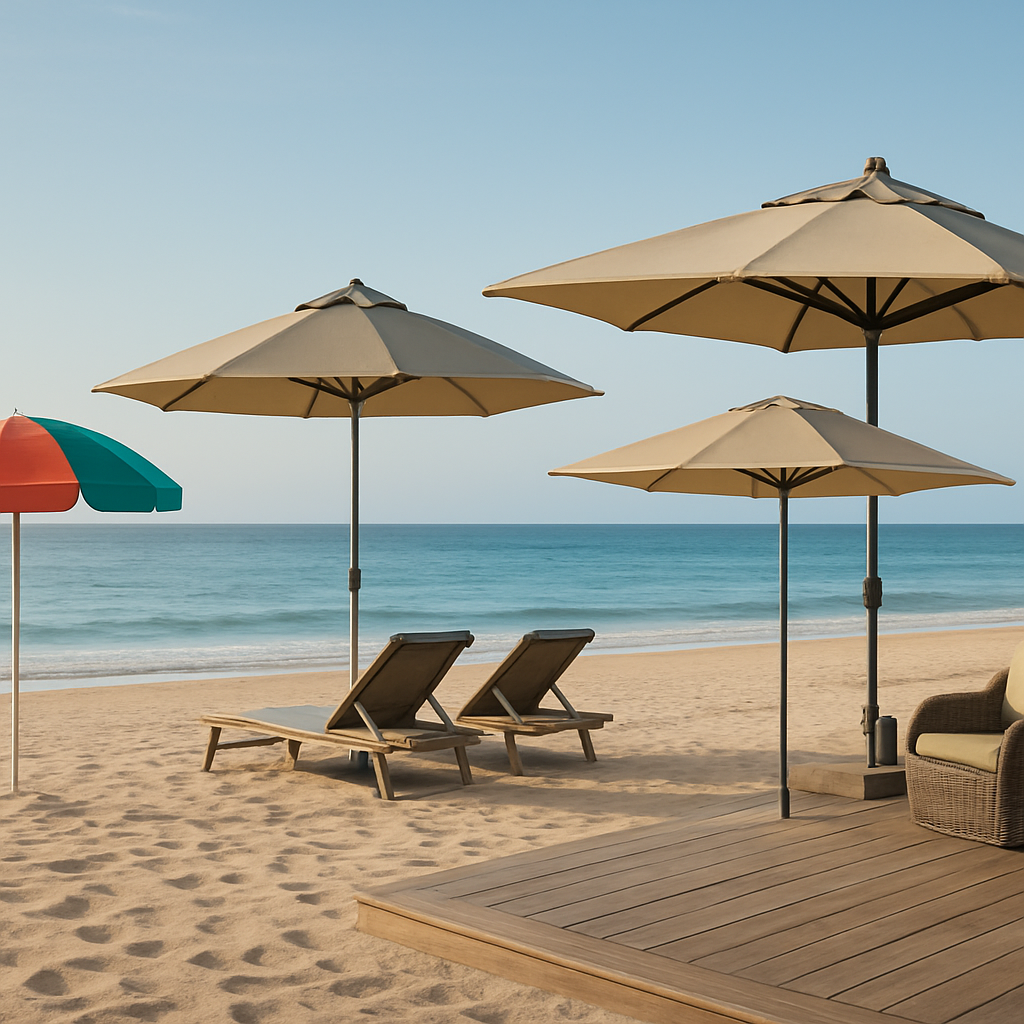 Sonnenschirme Vielfalt bei Tuttlemaritime: Stil am Strand